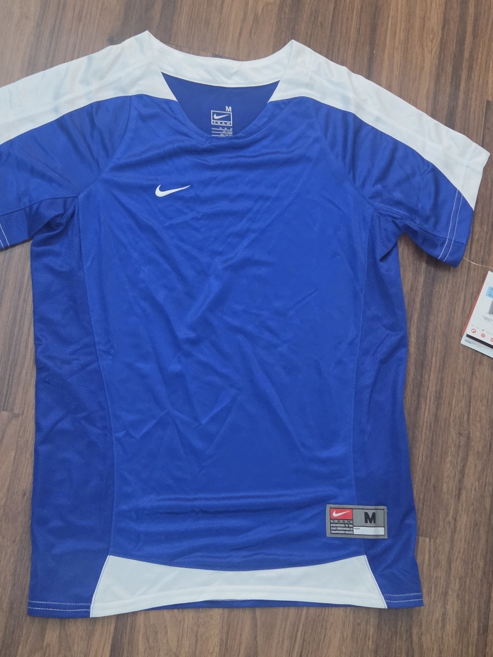Nike Girl's Royal Blue and White Short-Sleeve Soccer Top